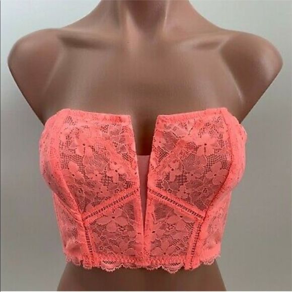 ⭐️ 3 Victoria's Secret Dream Angels Lace Bustier Corset Bra  Neon NWT - Picture 10 of 11